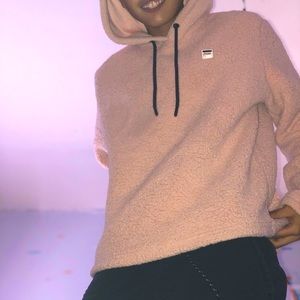 Pastel pink fleece Fila pullover hoodie